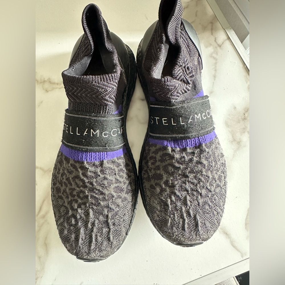 Stella McCartney Black and Purple Knit Sneakers